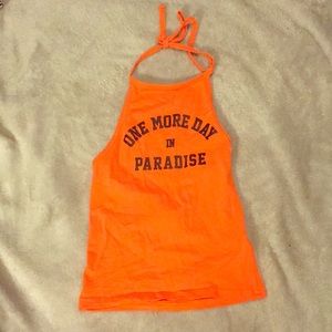 Neon Orange Women’s Crop Top/Bikini coverup.